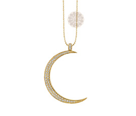 Vogue Crafts and Designs Pvt. Ltd. manufactures Vintage Diamond Moon Pendant at wholesale price.